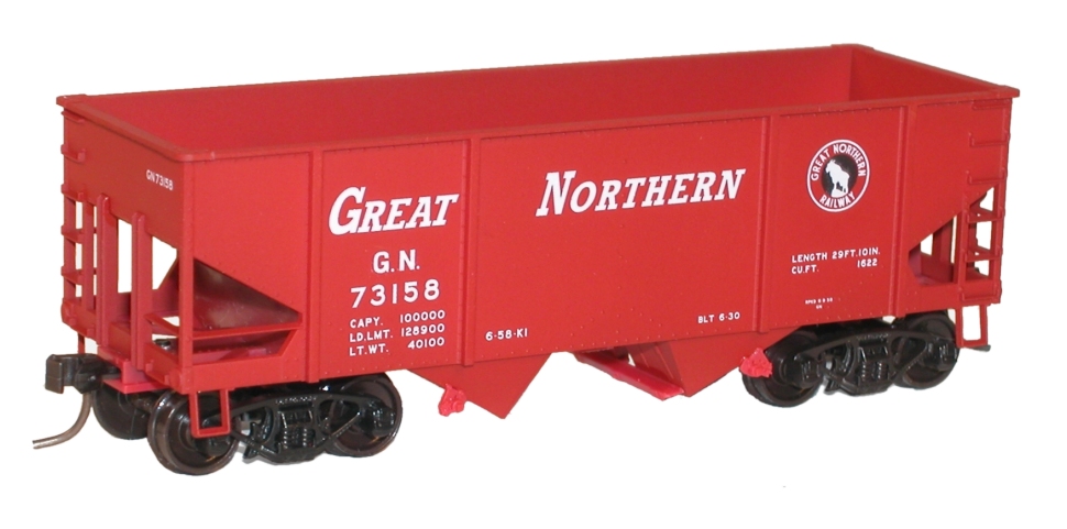 Accurail HO #2302 Canton 2-Bay Hopper GN Red 